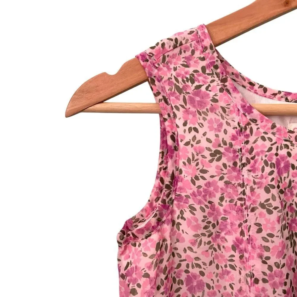 Vintage The Children's Place Floral Pink Sleeveless Top in Size Large (10/12)